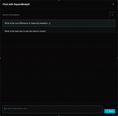 SquareBodyAI Demo - AI Chat Assistant in Action